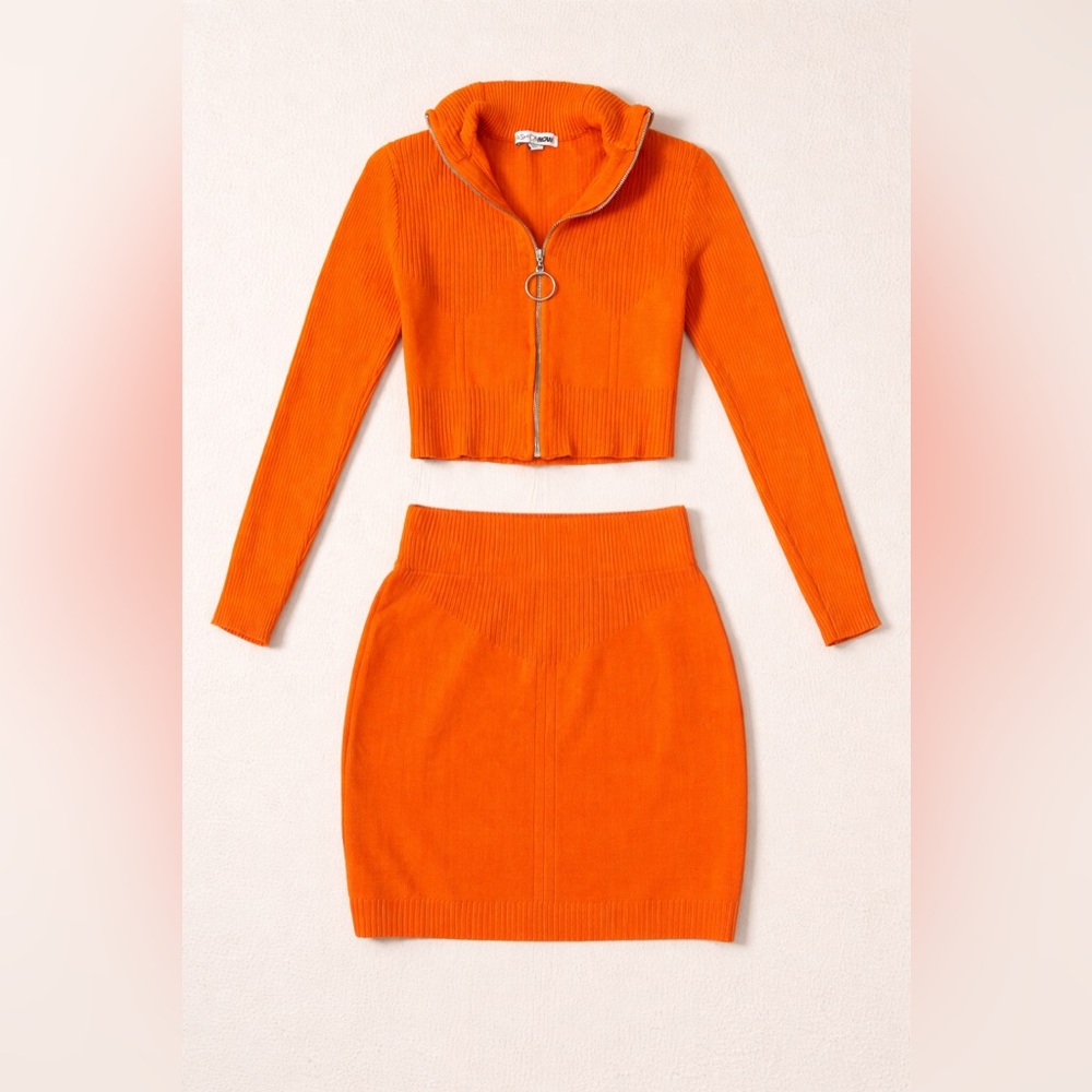 Orange Skirt Set